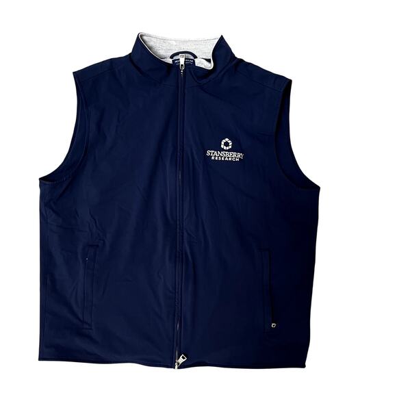 Peter Millar Golf Vest Wool Lined Monogrammed Navy Blue Size Large - Picture 1 of 8